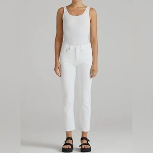 EDWIN Elin Crop Jean Womens 29 Short Straight Leg White High Rise Ankle Summer